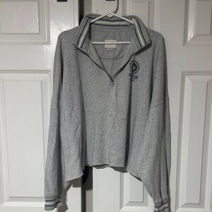 American Eagle Outfitters Gray Quarter-Zip Sweatshirt